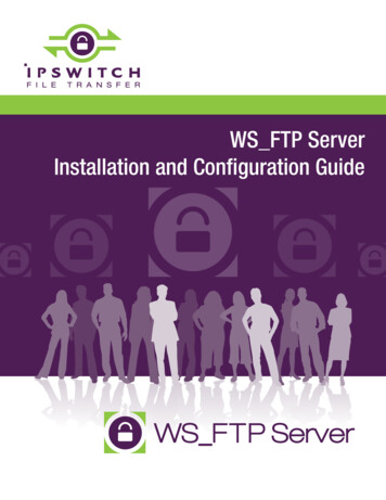 WS FTP Server Installation And Configuration Guide - Ipswitch