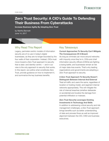 Zero Trust Security: A CIO's Guide To Defending . - Catapult Systems