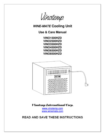 WINE-MATE Cooling Unit Use & Care Manual
