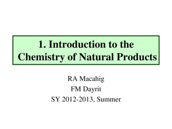 1. Introduction To Natural Products Chemistry