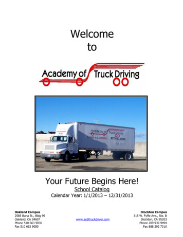 Academy Of Truck Driving - School Catalog