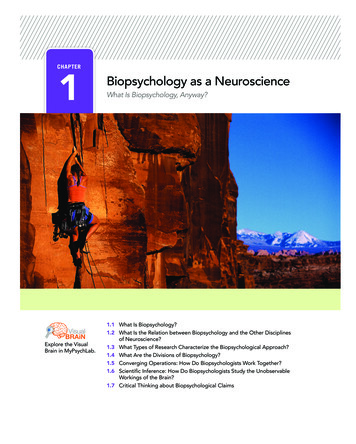 Chapter 1 Biopsychology As A Neuroscience