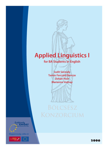Applied Linguistics I - OSZK