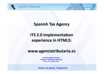 Spanish Tax Agency ITS 2.0 Implementation Experience In .