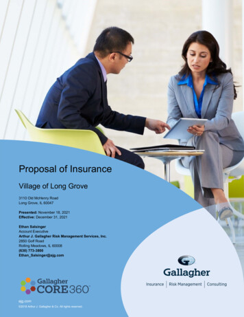 Proposal Of Insurance - Long Grove, Illinois
