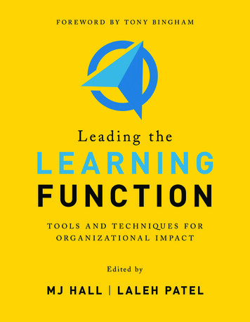 Leading The Learning Function Sample Chapter PDF