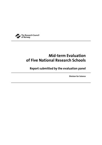 Mid-term Evaluation Of Five National Research Schools