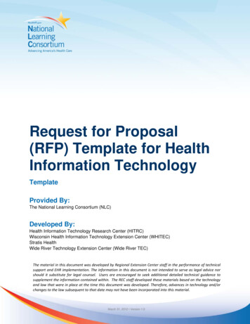 Request For Proposal (RFP) Template For Health Information . - Oklahoma