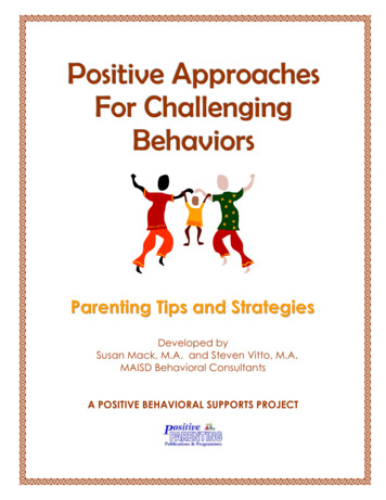 Positive Approaches For Challenging Behaviors