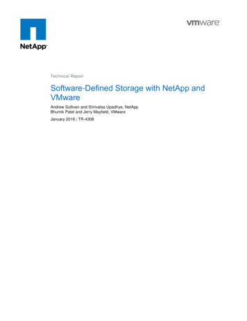 Technical Report Software Defined Storage With NetApp And VMware