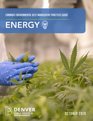 Cannabis Environmental Best Management Practices Guide ENERGY - Denver