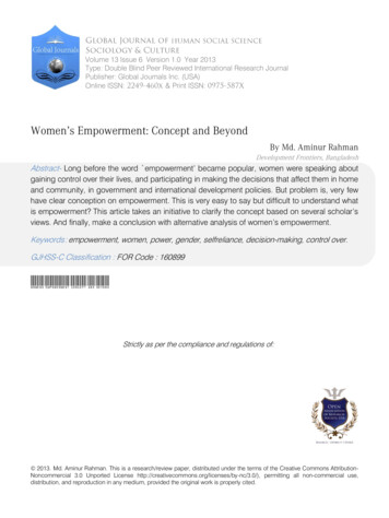 Women’s Empowerment: Concept And Beyond