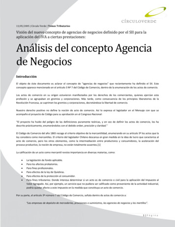 Análisis Del Concepto Agencia De Negocios - Círculo Verde
