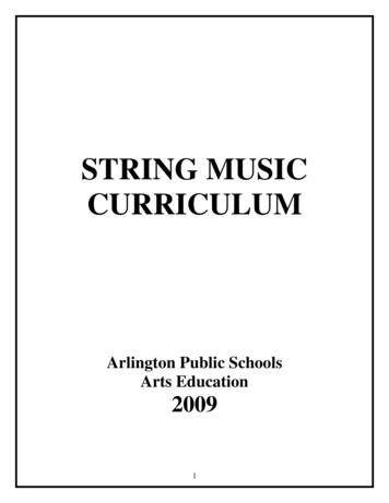 STRING MUSIC CURRICULUM - Arlington Public Schools