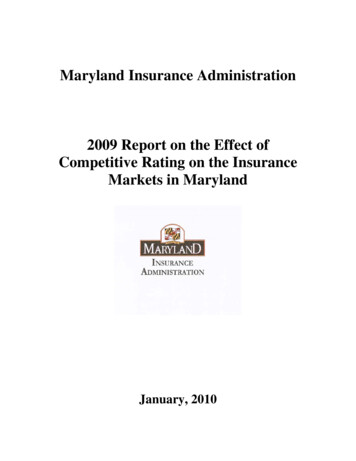 Maryland Insurance Administration 2009 Report On The Effect Of .