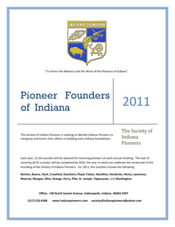 Pioneer Founders Of Indiana