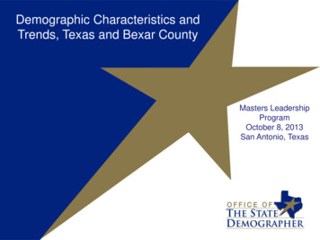 Demographic Characteristics And Trends, Texas And Bexar County