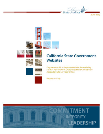 California State Government Websites: Departments Must .