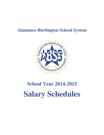 School Year 2014-2015 Salary Schedules