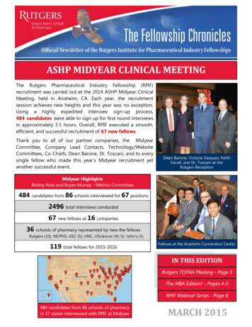 ASHP MIDYEAR CLINICAL MEETING - Rutgers Institute For Pharmaceutical .