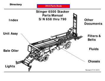 Stinger 6500 Stacker Parts Manual Index S/N 658 Thru 790 .