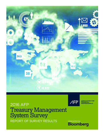 2016 AFP Treasury Management System Survey