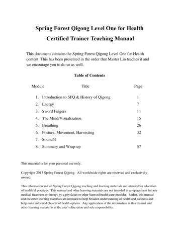Spring Forest Qigong Level One For Health Certified .