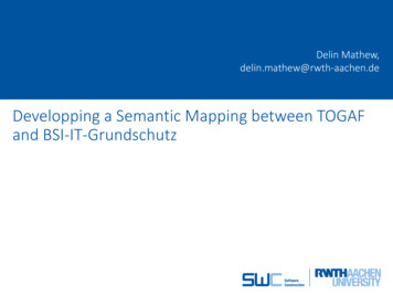 Developping A Semantic Mapping Between TOGAF And BSI-IT-Grundschutz