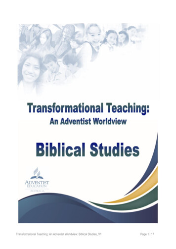 Transformational Teaching: An Adventist Worldview .