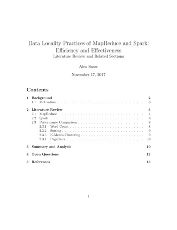 Data Locality Practices Of MapReduce And Spark: E Ciency And E Ectiveness