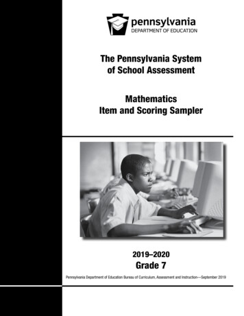 The Pennsylvania System Of School Assessment Mathematics .