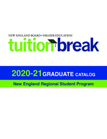 2020-21 CATALOG New England Regional Student Program - NEBHE