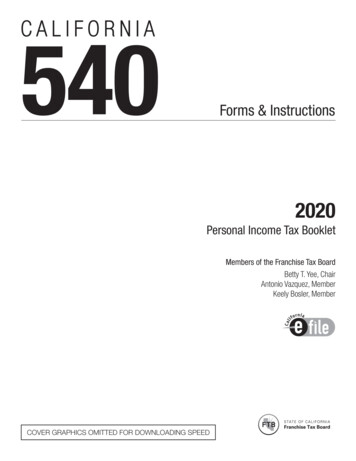 2020- 540 Booklet - Franchise Tax Board Homepage 