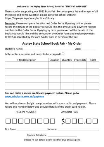 Aspley State School Book Fair - My Order