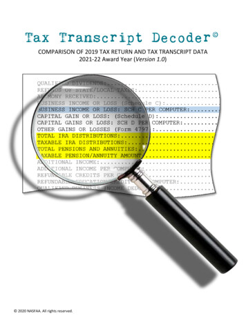 Tax Transcript Decoder - NASFAA