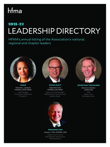 HFMA 2021-22 Leadership Directory
