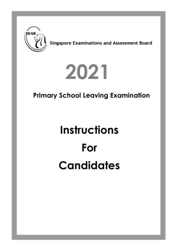 2021 PSLE Instructions For Candidates