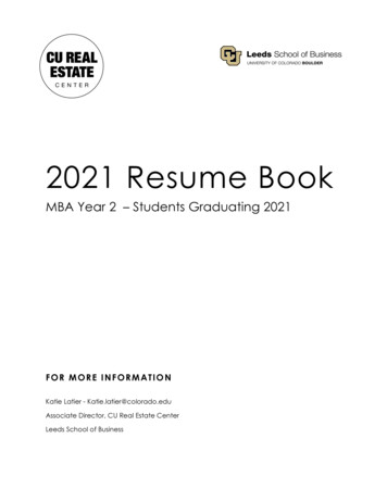2021 Resume Book - Colorado.edu