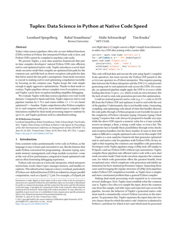 Tuplex: Data Science In Python At Native Code Speed