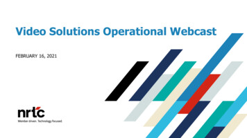 Video Solutions Operational Webcast