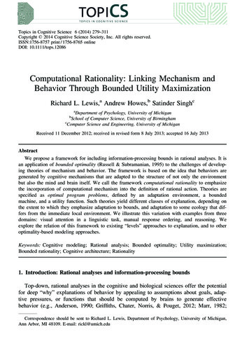 Computational Rationality: Linking Mechanism And Behavior .