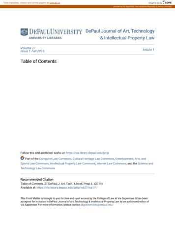 DePaul Journal Of Art, Technology & Intellectual Property Law - CORE