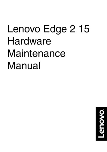 Lenovo Edge 2 15 Hardware Maintenance Manual