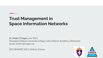 Trust Management In Space Information Networks - IARIA