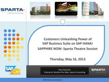 Customers Unleashing Power Of SAP Business Suite On SAP HANA! SAPPHIRE .