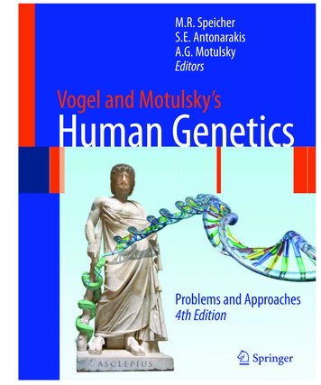 Eds. Vogel And Motulsky’s Human Genetics