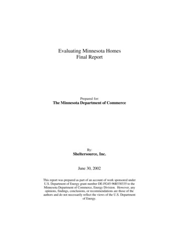 Evaluating Minnesota Homes Final Report