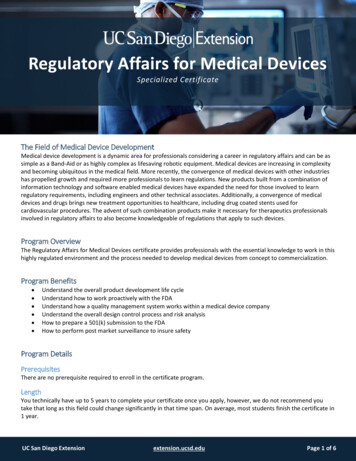 Regulatory Affairs For Medical Devices