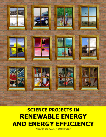 Science Projects In Renewable Energy And Energy Efficiency