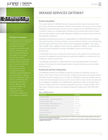 Data Sheet SRX4600 SERVICES GATEWAY Description - Networktelecom